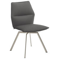 STUHL  in Stahl  - Edelstahlfarben/Hellgrau, Design, Textil/Metall (49/86/60cm) - Venjakob