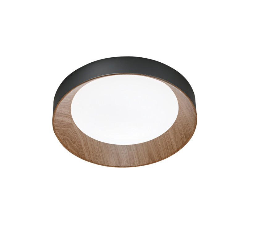 Luce ambiente Design Led-Deckenleuchte Luce Ambiente e Design Buche Kolonial, Weiß Hochglanz, Schwarz 8.5 cm