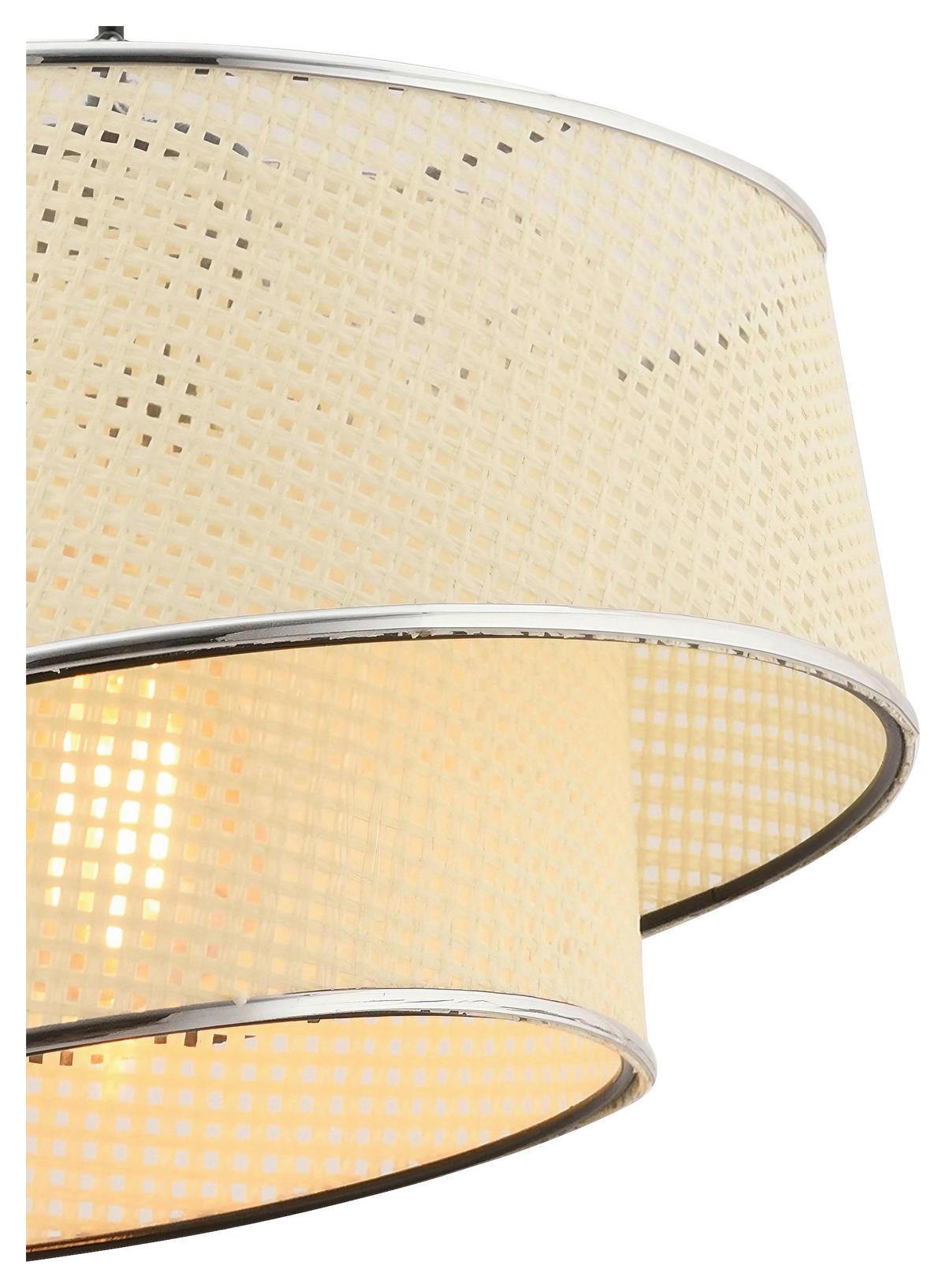HÄNGELEUCHTE 32/65 cm   - Silberfarben/Weiß, Design, Textil/Metall (32/65cm) - P & B
