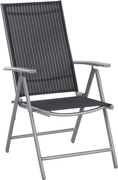 BAŠTENSKA STOLICA NA SKLAPANJE - bela/srebrna, Osnovno, metal/tekstil (56/106/64cm) - Ambia Garden