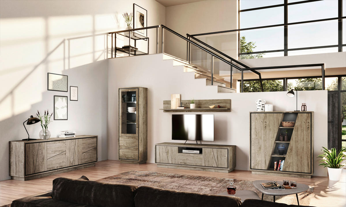 NÁSTĚNNÁ POLICE, koňaková, 180/30/24 cm - koňaková, Design, kompozitní dřevo (180/30/24cm) - Livetastic