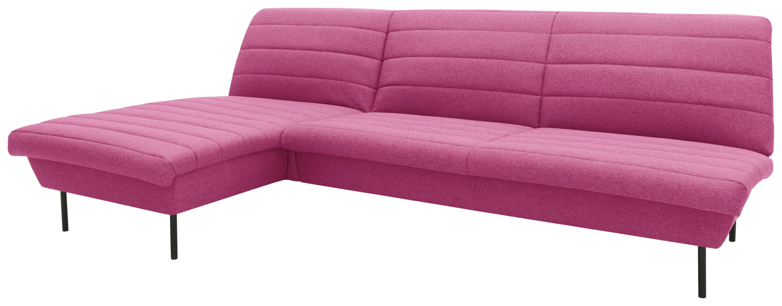 ECKSOFA Looks IX Rosa Webstoff  - Schwarz/Rosa, Design, Textil/Metall (168/274cm) - LOOKS by W.Joop