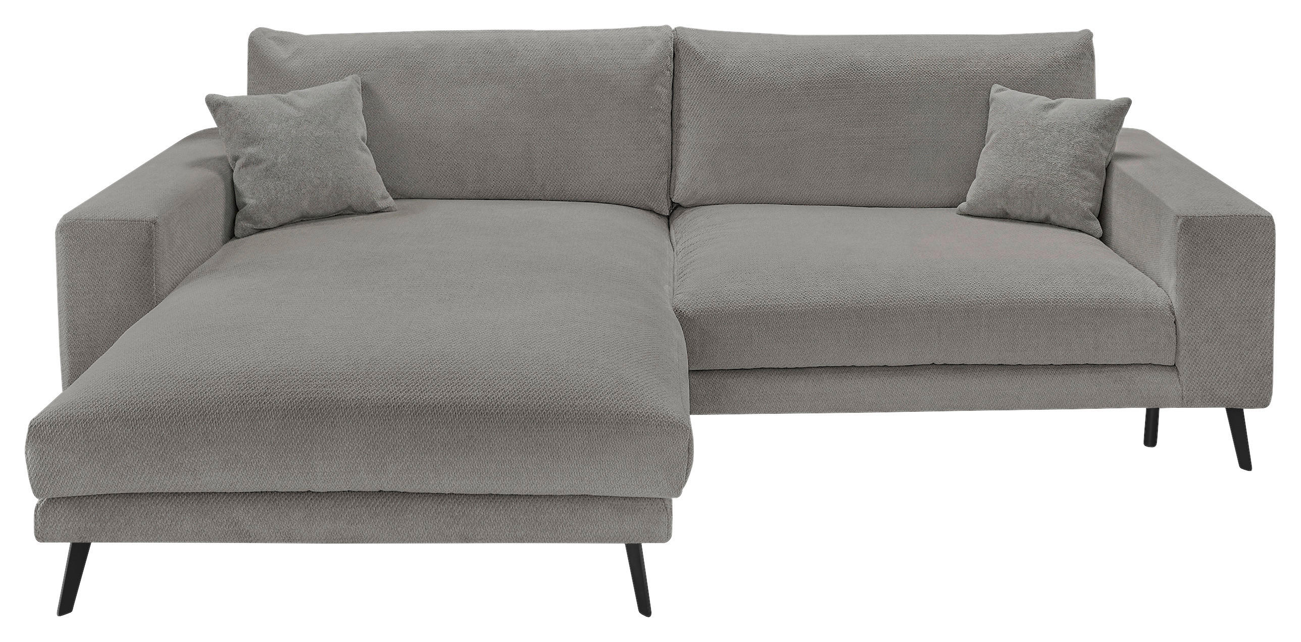 ECKSOFA Grau Webstoff  - Schwarz/Grau, KONVENTIONELL, Textil/Metall (196/269cm) - SetOne by Musterring