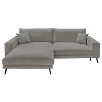 ECKSOFA Grau Webstoff  - Schwarz/Grau, KONVENTIONELL, Textil/Metall (196/269cm) - SetOne by Musterring