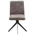STUHL Lederlook Schwarz, Graubraun  - Graubraun/Schwarz, Design, Textil/Metall (46,5/87/64cm) - Voleo