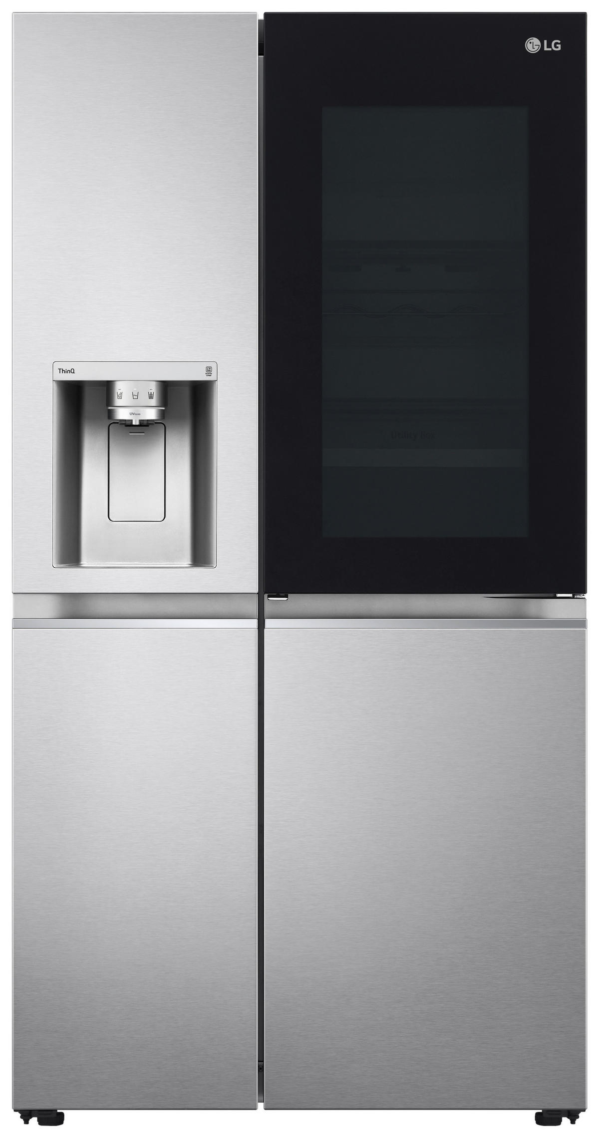 SIDE-BY-SIDE 91,3/180/73,4 cm GSXV91BSAE  - Silberfarben, Trend, Glas/Kunststoff (91,3/180/73,4cm) - LG