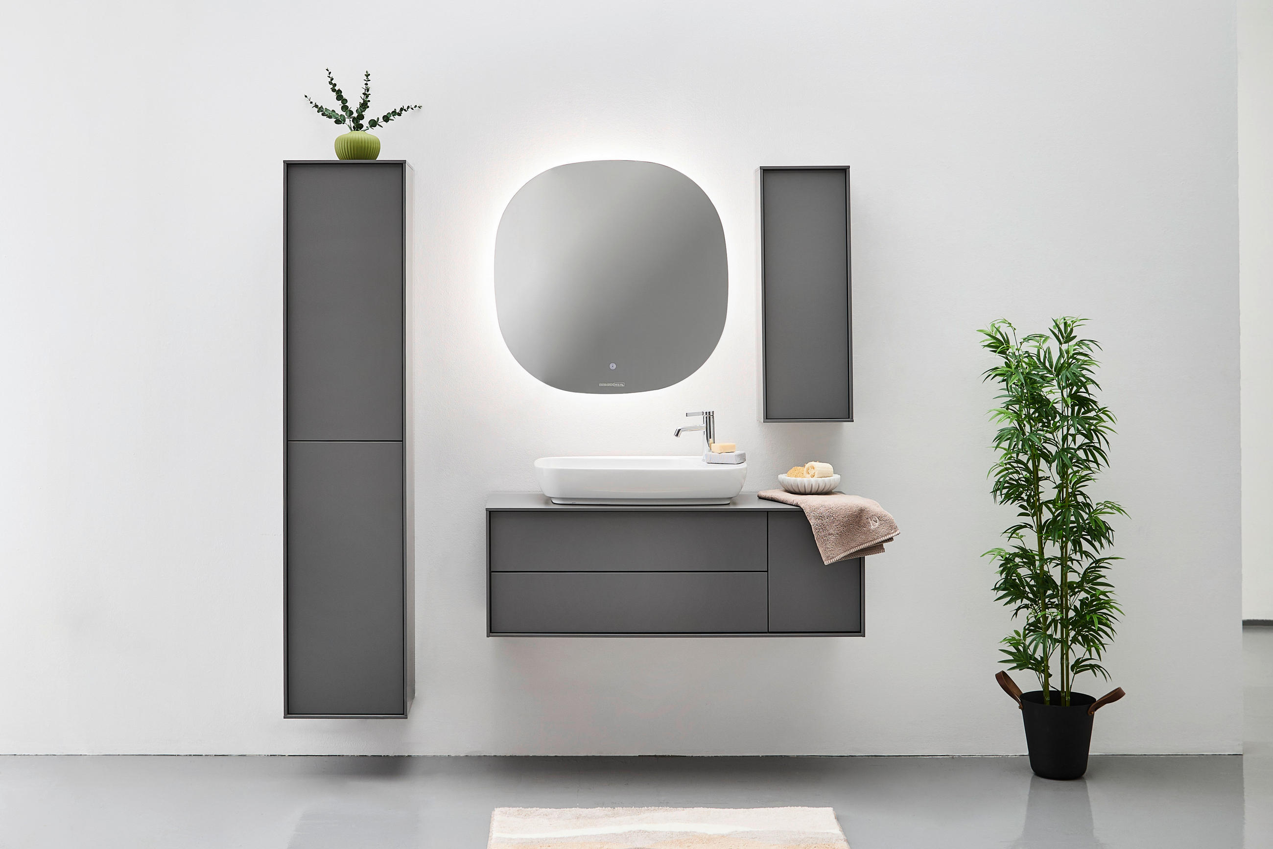 MIDISCHRANK 30/85/20 cm  - Anthrazit, Modern, Glas/Holzwerkstoff (30/85/20cm) - Welnova
