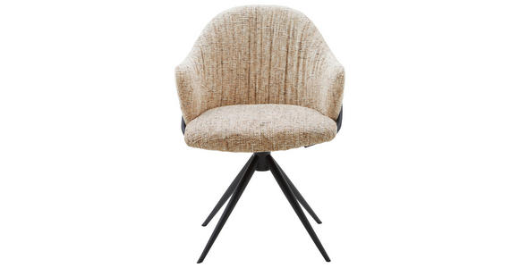 ARMLEHNSTUHL  in beflockt  - Anthrazit/Orange, Design, Textil/Metall (57/84/44,5cm) - Belluti