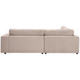 ECKSOFA in Cord Taupe  - Taupe/Schwarz, Design, Kunststoff/Textil (224/265cm) - Hom`in