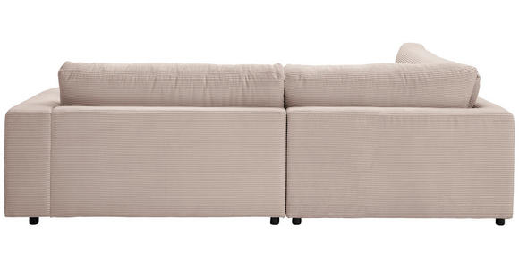 ECKSOFA in Cord Taupe  - Taupe/Schwarz, Design, Kunststoff/Textil (224/265cm) - Hom`in