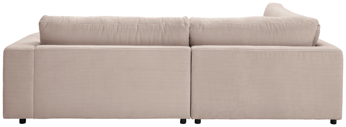 ECKSOFA in Cord Taupe  - Taupe/Schwarz, Design, Kunststoff/Textil (224/265cm) - Hom`in
