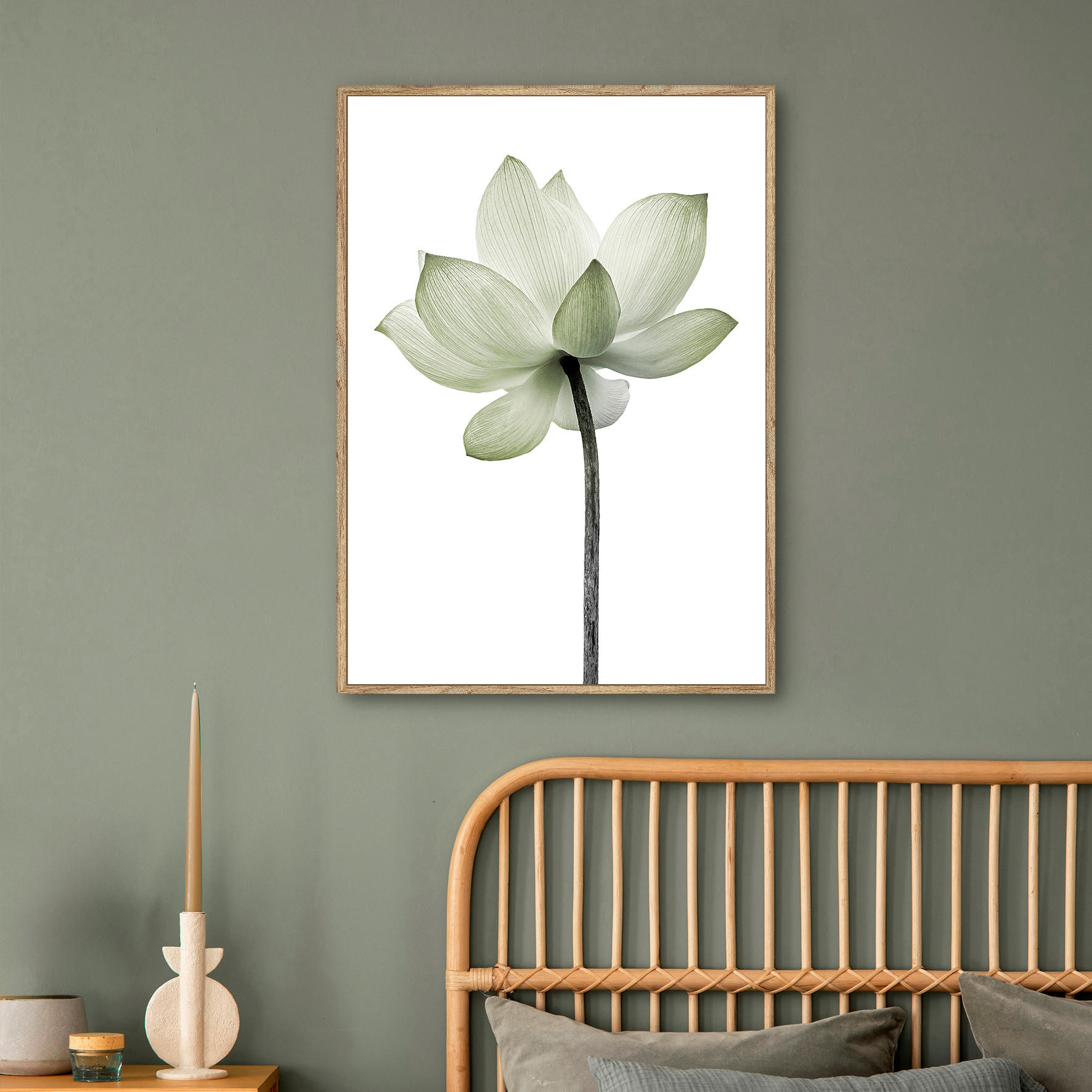 UMELECKÁ TLAČ, kvety, 51,2/71,2 cm  - viacfarebná/farba duba, Basics, kompozitné drevo (51,2/71,2cm) - Monee