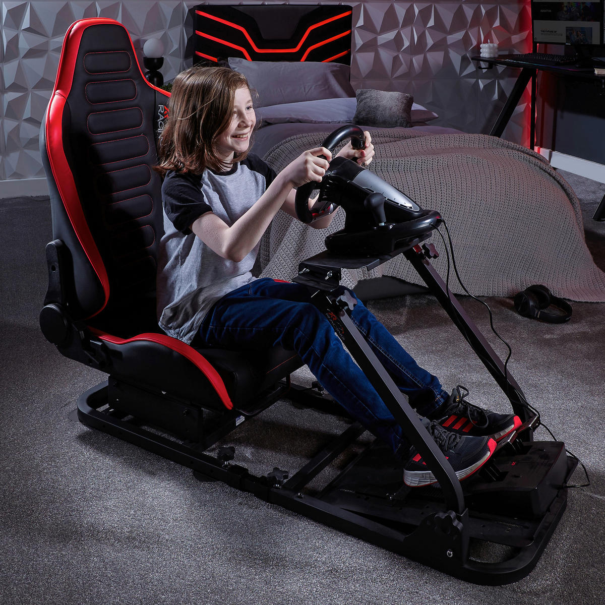 GAMINGSTUHL Rot, Schwarz Metall, Kunststoff, Leder   - Rot/Schwarz, MODERN, Leder/Kunststoff (63/53/83cm) - X Rocker