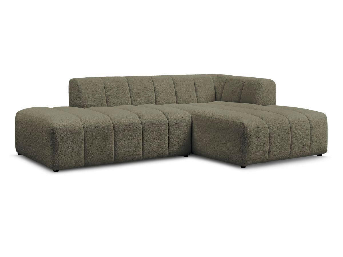 ECKSOFA  ANNECY Grün Bouclé  - Schwarz/Grün, MODERN, Kunststoff/Textil (262/170cm)