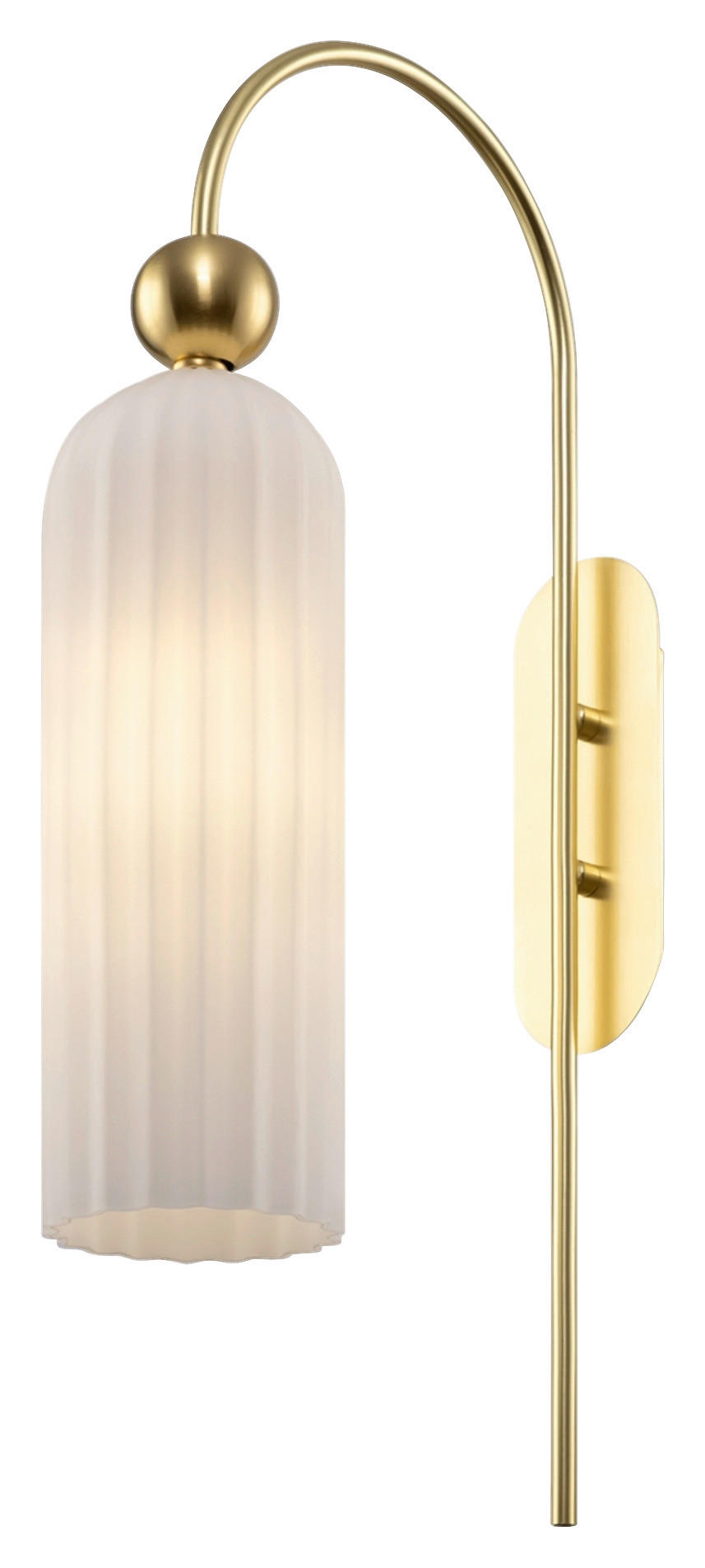 WANDLEUCHTE 10/53,5/23,5 cm   - Goldfarben/Weiß, Glas/Metall (10/53,5/23,5cm) - MAYTONI