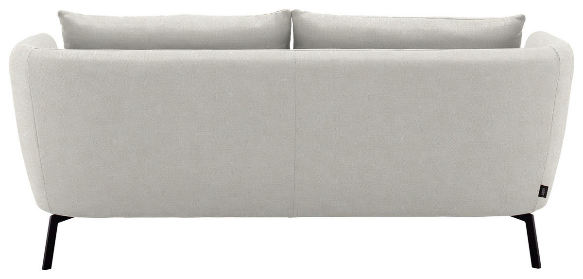 2,5-SITZER  in Flachgewebe Weiß  - Schwarz/Weiß, Design, Textil/Metall (190/71/91cm) - Schöner Wohnen