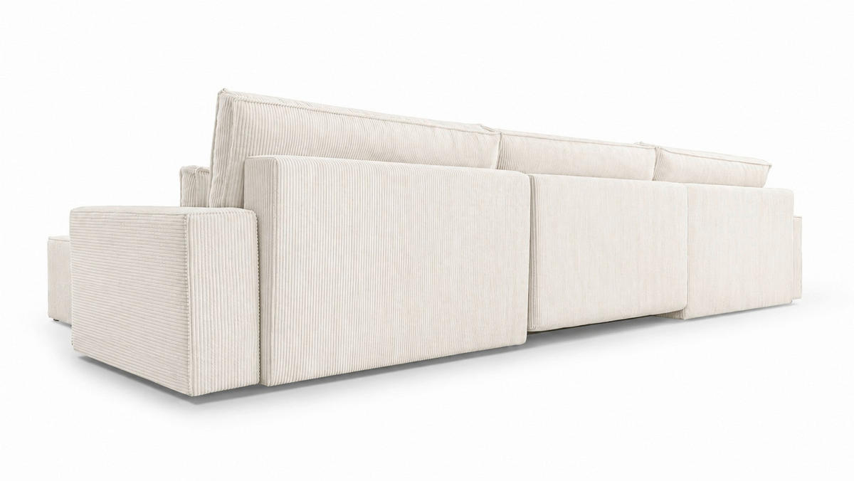WOHNLANDSCHAFT BRAZIL U in Creme  - Creme/Schwarz, Design, Kunststoff/Textil (200/410/200cm) - MID.YOU