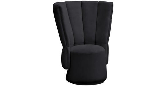 COCKTAILSESSEL - Anthrazit/Schwarz, Design, Holz/Textil (92/113/70cm) - Belluti