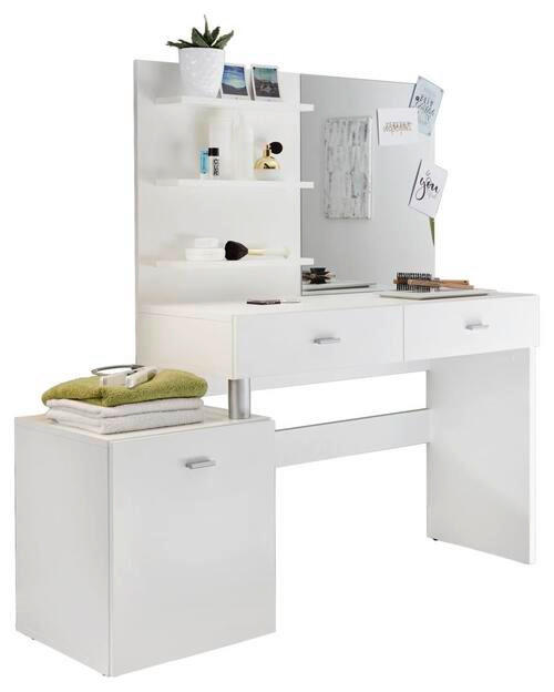 SMINKBORD i vit  - vit/silver, Design, trämaterial/glas (132/145/43cm) - Best Price