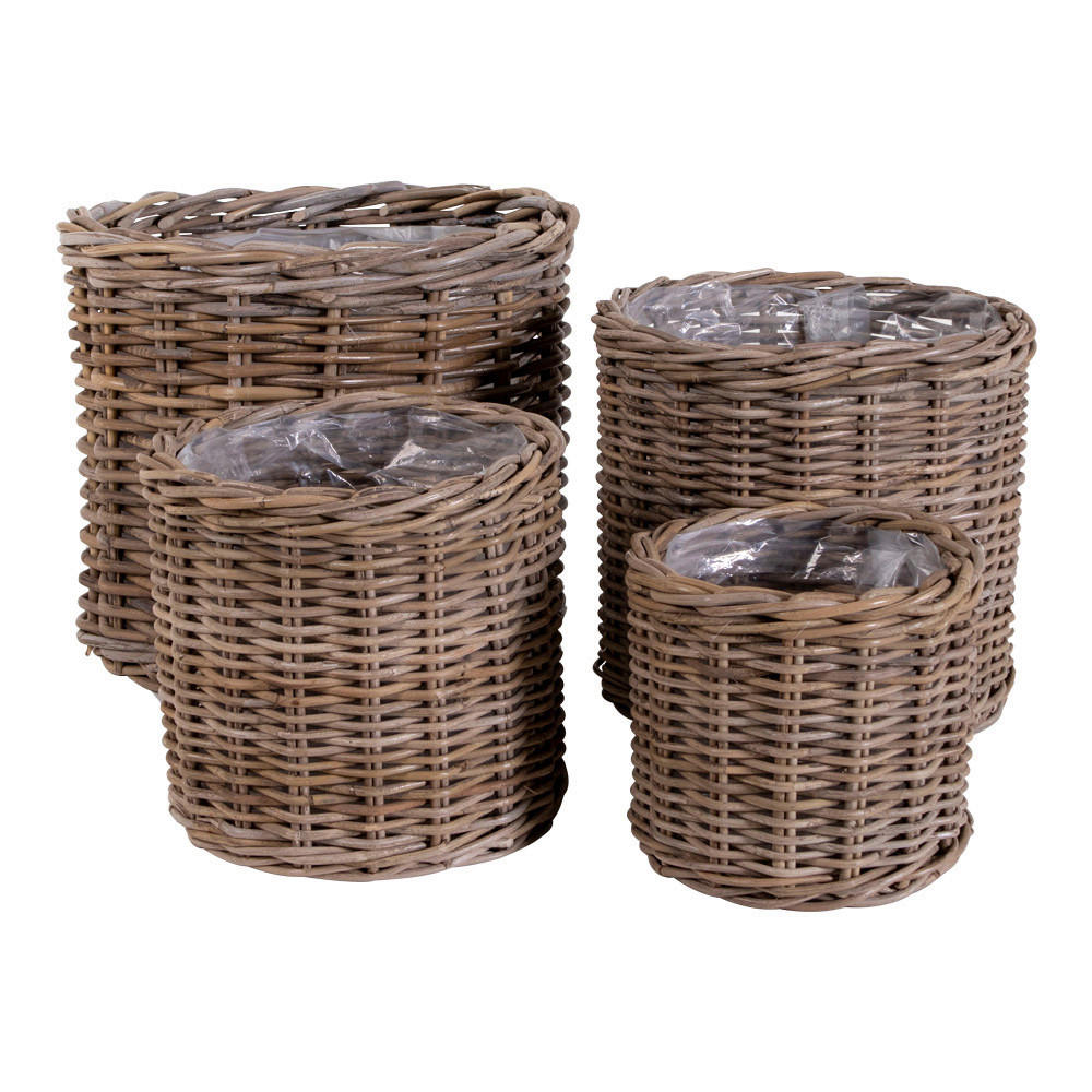 KORBSET - Klar/Braun, Basics, Holz/Kunststoff (40/35/40cm)