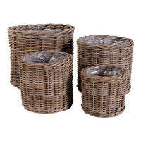 KORBSET - Klar/Braun, Basics, Holz/Kunststoff (40/35/40cm)