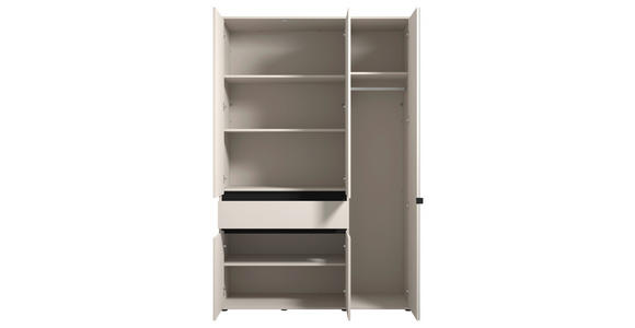 DREHTÜRENSCHRANK 5-türig Schwarz, Kaschmir  - Kaschmir/Schwarz, Basics, Glas/Holzwerkstoff (138/210.5/54cm) - Xora