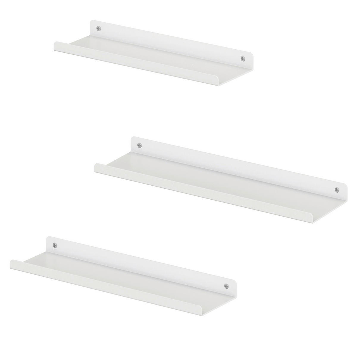WANDREGALSET Weiß  - Weiß, Basics, Metall (40/2,5/9,5cm)
