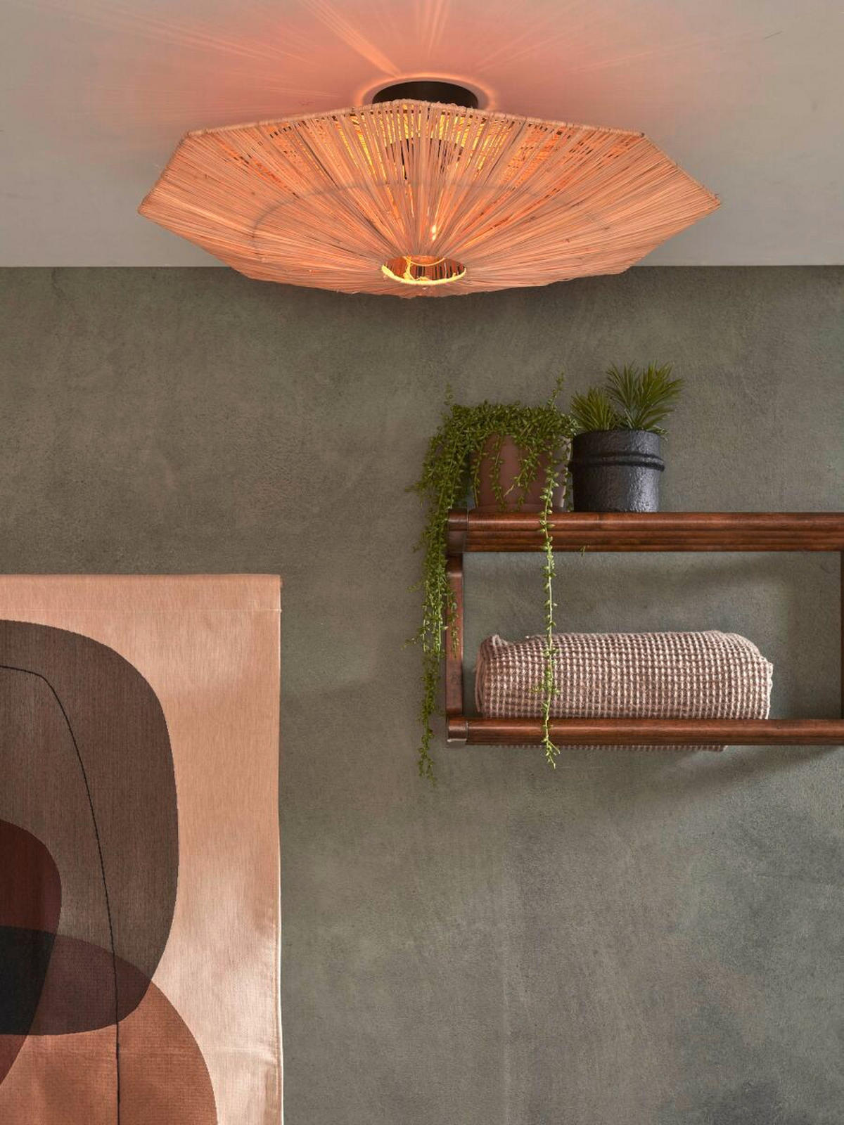 DECKENLEUCHTE   65 cm   - Multicolor, Modern, Naturmaterialien (65cm) - Good & Mojo