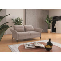 2,5-SITZER in Flachgewebe Greige  - Greige/Schwarz, KONVENTIONELL, Textil/Metall (189/92/123cm) - Sit & More