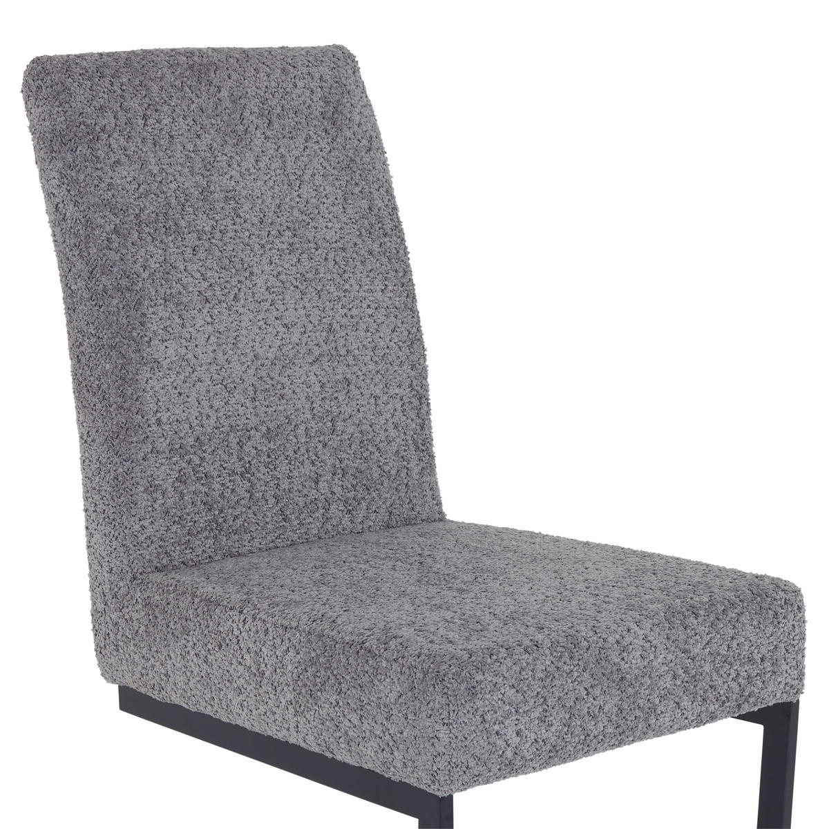 SCHWINGSTUHL  in Eisen Leinenoptik  - Schwarz/Grau, MODERN, Textil/Metall (46/95/64cm) - MID.YOU