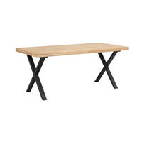 MATBORD i trä, metall 170/95/75 cm   - svart/ekfärgad, Klassisk, metall/trä (170/95/75cm) - Rowico