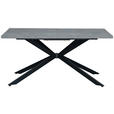 ESSTISCH 160-200/100/76 cm Nachbildung  Metall, Holzwerkstoff ausziehbar rechteckig Grau, Schwarz  - Schwarz/Grau, Design, Holzwerkstoff/Metall (160-200/100/76cm) - Carryhome