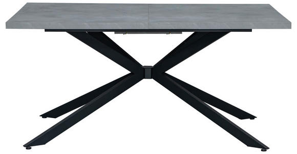 ESSTISCH 160-200/100/76 cm Nachbildung  Metall, Holzwerkstoff ausziehbar rechteckig Grau, Schwarz  - Schwarz/Grau, Design, Holzwerkstoff/Metall (160-200/100/76cm) - Carryhome