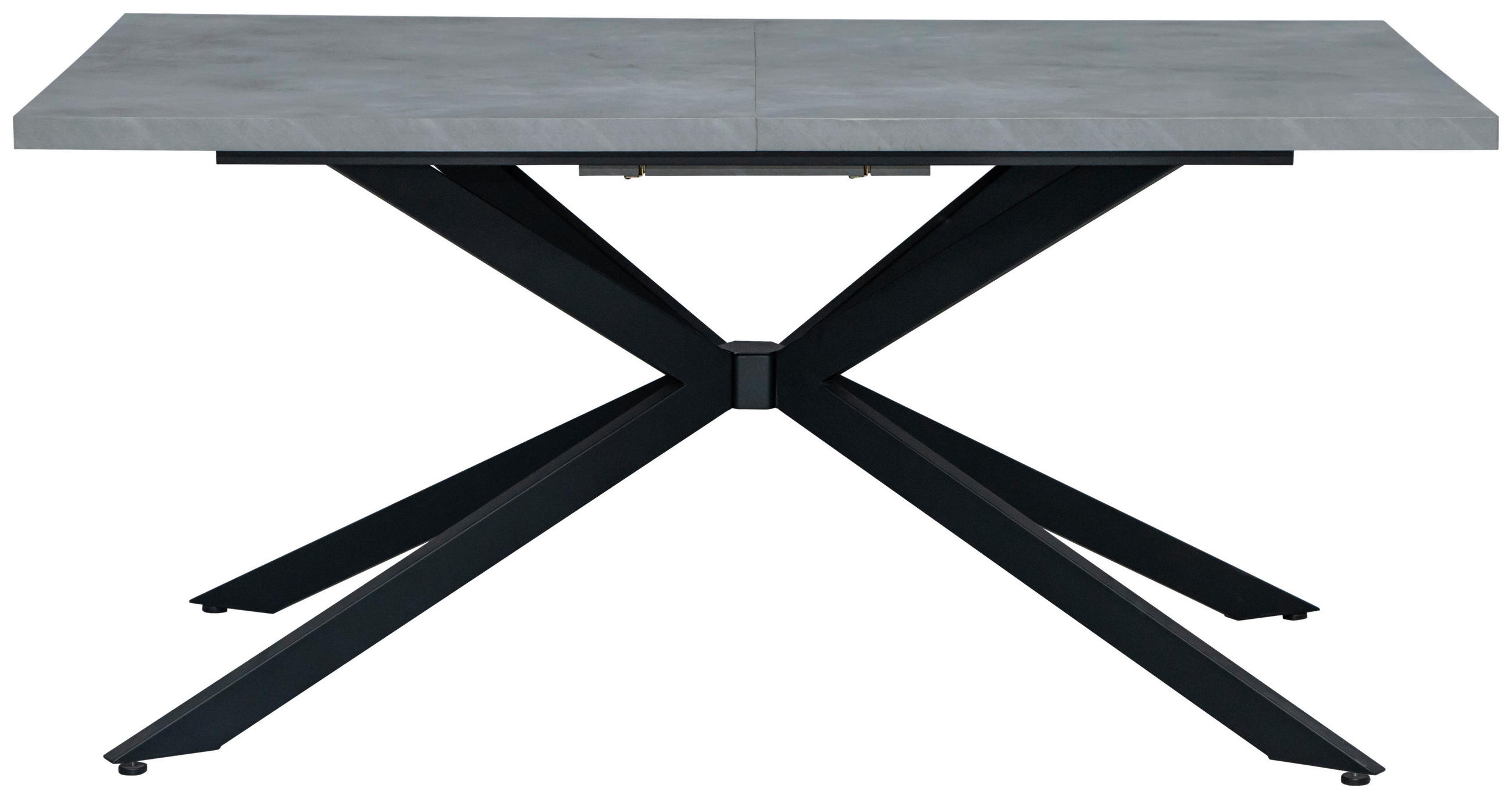 ESSTISCH Grau, Schwarz rechteckig  ausziehbar  - Schwarz/Grau, Design, Holzwerkstoff/Metall (160-200/100/76cm) - Carryhome