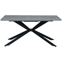 ESSTISCH Grau, Schwarz rechteckig  ausziehbar  - Schwarz/Grau, Design, Holzwerkstoff/Metall (160-200/100/76cm) - Carryhome