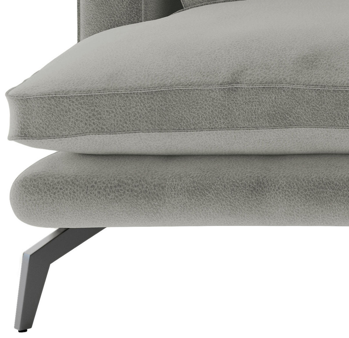 ECKSOFA in Flachgewebe Grau  - Champagner/Schwarz, Design, Textil/Metall (202/250cm) - Livetastic