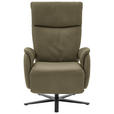 RELAXSESSEL in Leder Olivgrün  - Schwarz/Olivgrün, Design, Leder/Metall (70/117/85cm) - Dieter Knoll