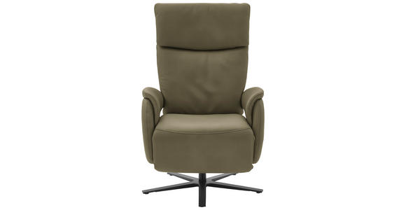 RELAXSESSEL in Leder Olivgrün  - Schwarz/Olivgrün, Design, Leder/Metall (70/117/85cm) - Dieter Knoll