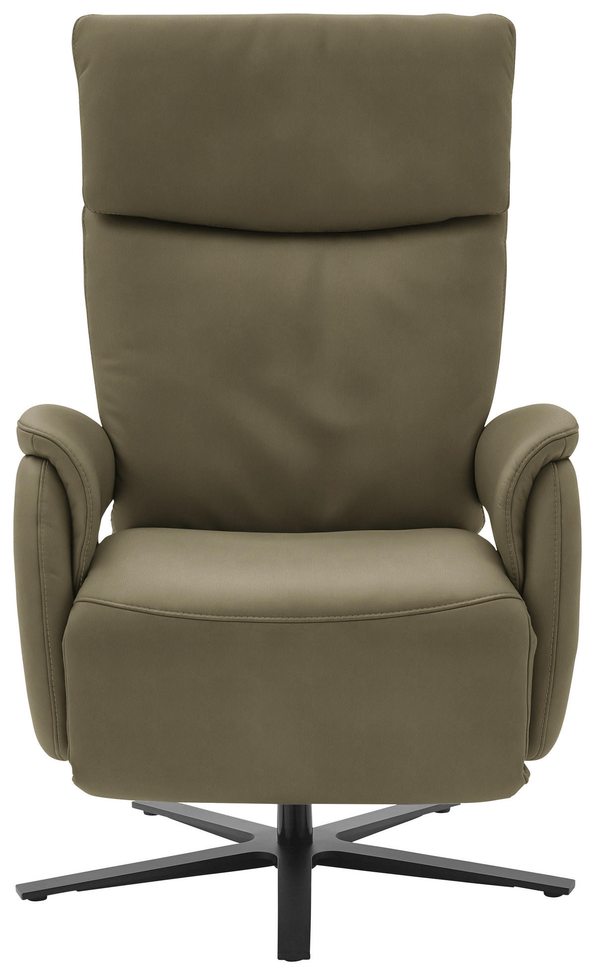 RELAXSESSEL in Leder Olivgrün  - Schwarz/Olivgrün, Design, Leder/Metall (70/117/85cm) - Dieter Knoll