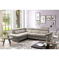 ECKSOFA Hellbraun Mikrofaser  - Chromfarben/Hellbraun, Design, Textil/Metall (208/248cm) - Livetastic