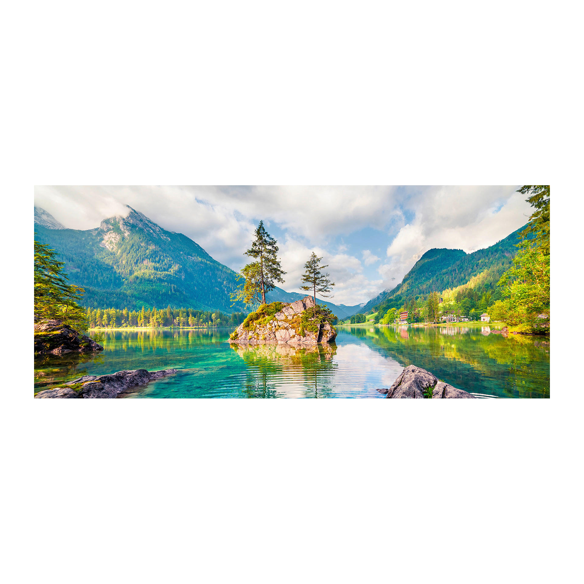 GLASBILD Landschaft & Natur 125/50 cm  - Multicolor, Basics, Glas/Papier (125/50cm)