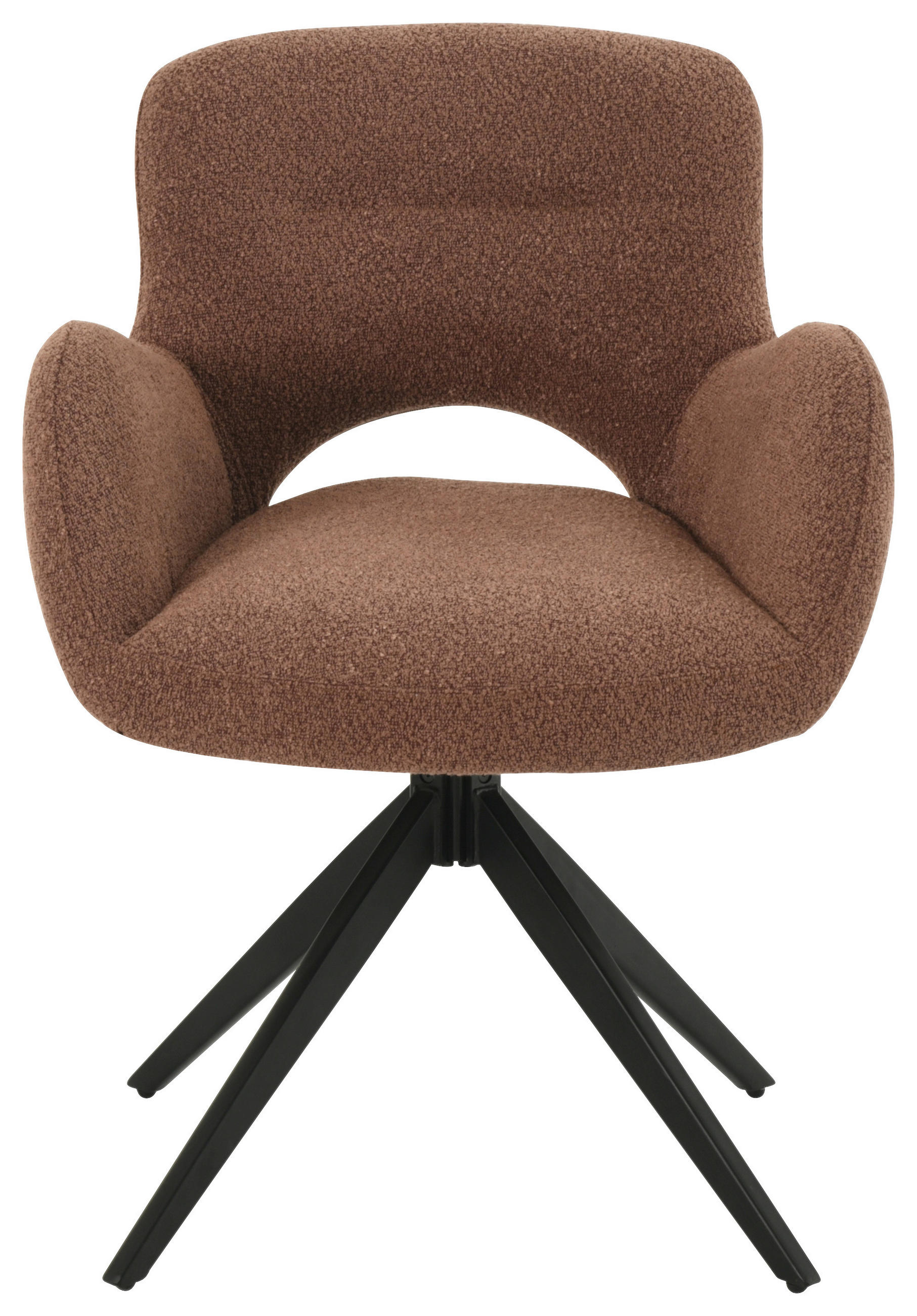 ARMLEHNSTUHL  in Eisen Bouclé  - Rostfarben/Schwarz, LIFESTYLE, Holz/Textil (63/83/61cm) - MID.YOU