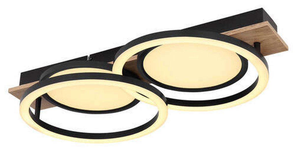 LED-DECKENLEUCHTE 38 W    108,5/30/11 cm  - Dunkelbraun/Opal, Design, Holzwerkstoff/Kunststoff (108,5/30/11cm) - Globo