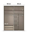 SCHWEBETÜRENSCHRANK 181/223/68 cm 2-türig Grau  - Grau, KONVENTIONELL, Holzwerkstoff/Metall (181/223/68cm) - Novel