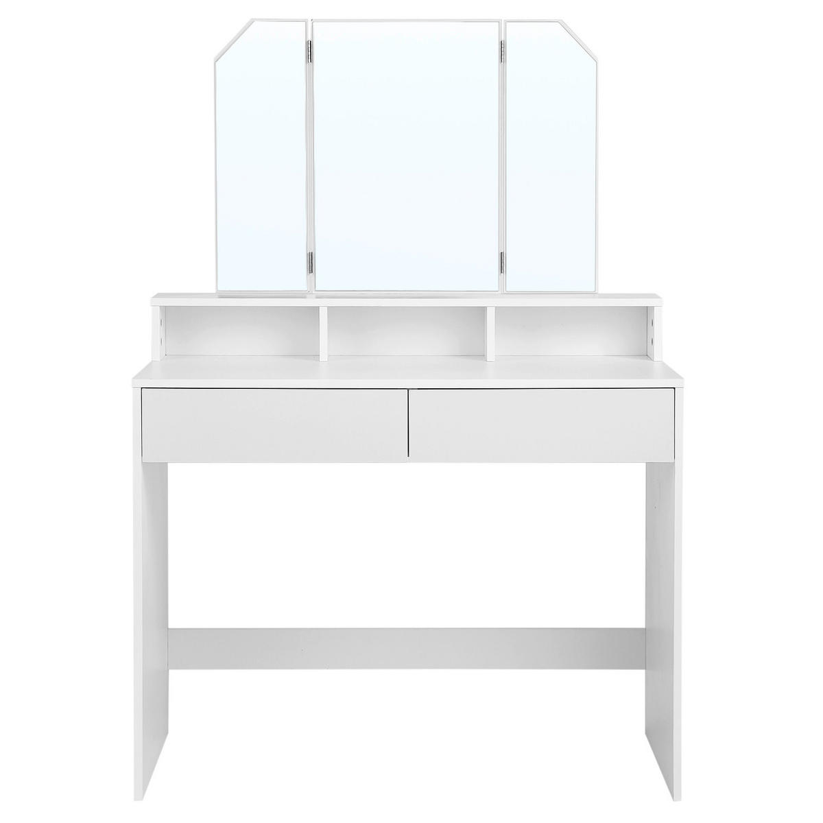 SCHMINKTISCH Weiß  - Weiß, Trend, Glas/Holzwerkstoff (100/40/142cm) - Boxxx