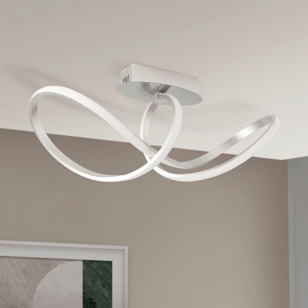 LED-DECKENLEUCHTE Circus 61/25/27 cm   - Silberfarben, Design, Kunststoff/Metall (61/25/27cm)