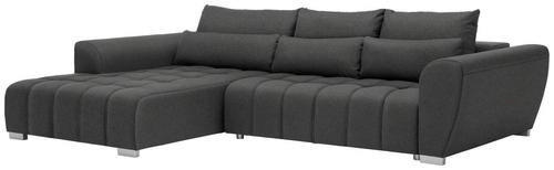 ECKSOFA in Webstoff Dunkelgrau  218/304 cm  - Dunkelgrau/Silberfarben, MODERN, Kunststoff/Textil (218/304cm) - Carryhome