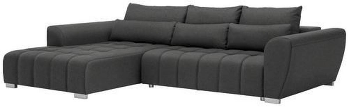 ECKSOFA in Webstoff Dunkelgrau  218/304 cm  - Dunkelgrau/Silberfarben, MODERN, Kunststoff/Textil (218/304cm) - Carryhome