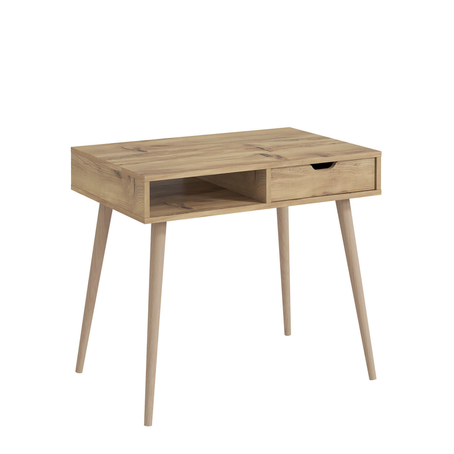 SCHREIBTISCH 90/60/80 cm  in Nussbaumfarben  - Eichefarben/Nussbaumfarben, Design, Holzwerkstoff (90/60/80cm) - Livetastic