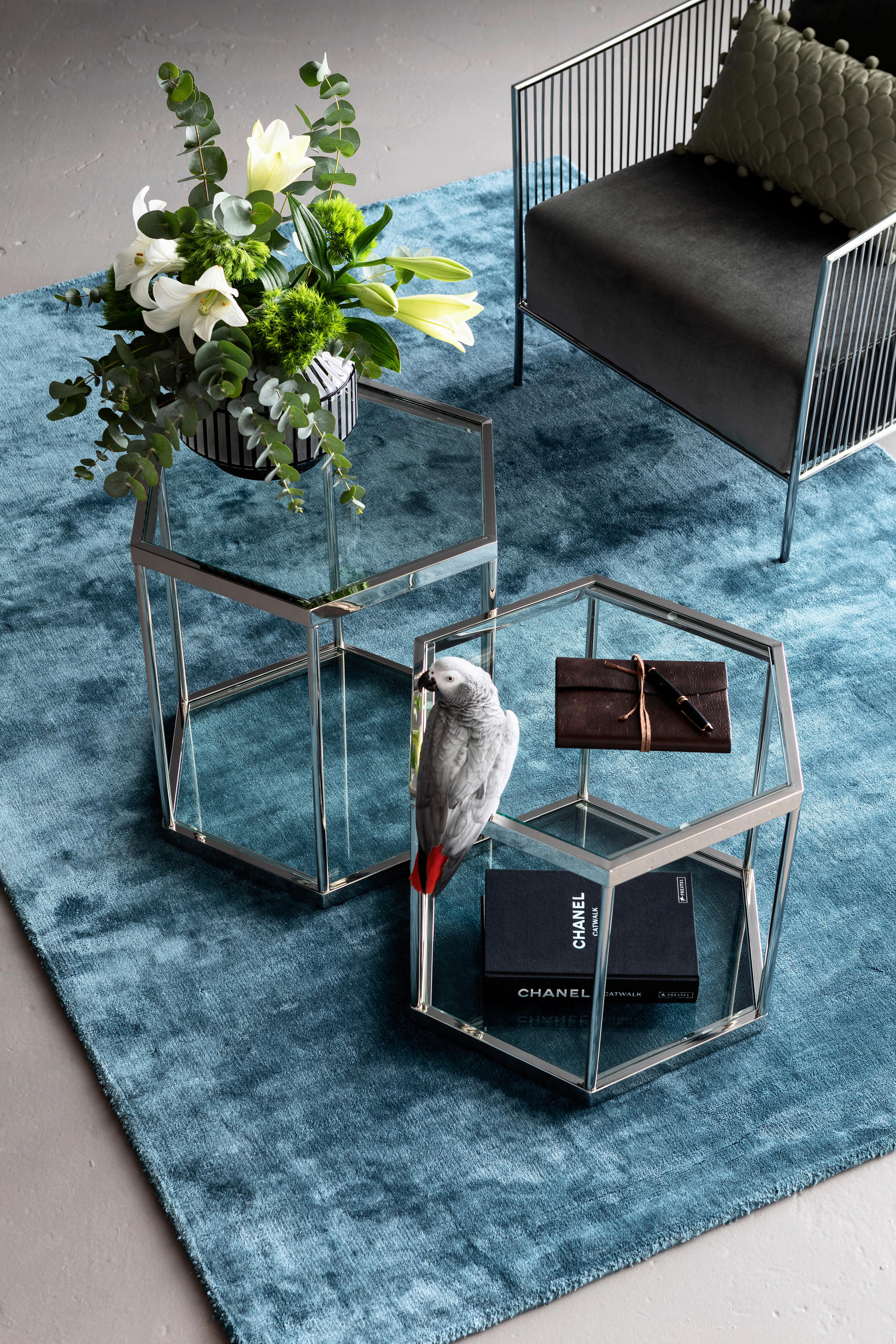 TEPPICH 200/300 cm Schwarz, Türkis, Blaugrau  - Türkis/Blaugrau, Design, Textil (200/300cm) - Kare-Design